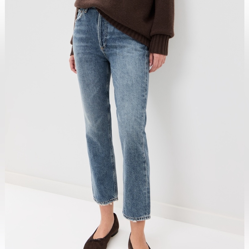 AGOLDE Riley High Rise Crop Jean in Frequency